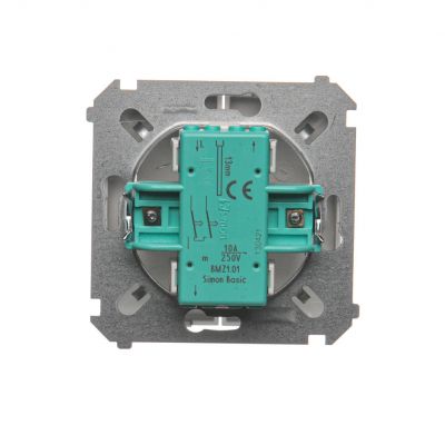 Simon Basic Przycisk roletowy 10A 250V zaciski śrubowe srebrny mat BMZ1.01/43 KONTAKT (BMZ1.01/43)