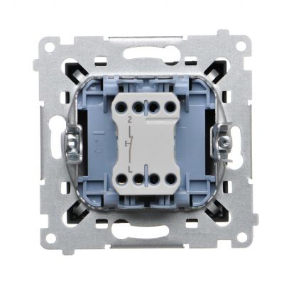 Simon 54 Przycisk pojedynczy rozwierny bez piktogramu 10A 250V szybkozłączka czarny DPR1.01/49 KONTAKT (DPR1.01/49)