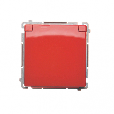 Simon Basic Gniazdo wtyczkowe z uziemieniem z przesłonami torów prądowych bryzgoszczelne IP44 16A 250V zaciski śrubowe czerwone BMGZ1BZ.01/22 BMGZ1Bz.01/22 KONTAKT (BMGZ1Bz.01/22)