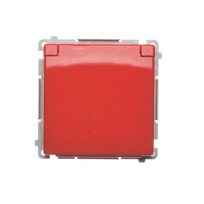 Simon Basic Gniazdo wtyczkowe z uziemieniem z przesłonami torów prądowych bryzgoszczelne IP44 16A 250V zaciski śrubowe czerwone BMGZ1BZ.01/22 BMGZ1Bz.01/22 KONTAKT (BMGZ1Bz.01/22)