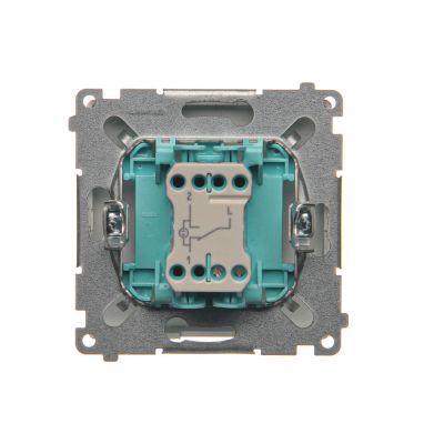 Simon Basic Łącznik schodowy z podświetleniem LED 10A 250V szybkozłączka srebrny mat BMW6L.01/43 KONTAKT (BMW6L.01/43)