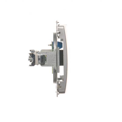Simon Basic Gniazdo telefoniczne RJ11 uniwersalne pojedyncze . Montaż na łapki lub wkręty srebrny mat BMTU.01/43 KONTAKT (BMTU.01/43)