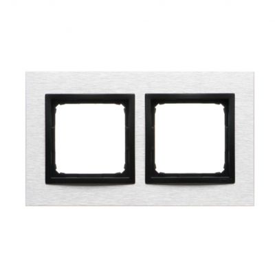 SIMON 54 NATURE WMDZ-0120xS-082 Ramka 2-krotna Nature-Metal, INOX NERO, IP20/IP44. (IP44-należy zast DRN2/82 KONTAKT (DRN2/82)