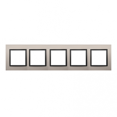 SIMON 54 NATURE WMDZ-0150xS-081 Ramka 5-krotna Nature-Metal, SATYNOWA NOC, IP20/IP44. (IP44-należy z DRN5/81 KONTAKT (DRN5/81)