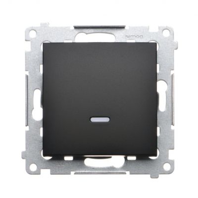Simon 54 Łącznik schodowy z podświetleniem LED bez piktogramu 16A 250V zaciski śrubowe czarny DW6AL.01/X/49 KONTAKT (DW6AL.01/X/49)