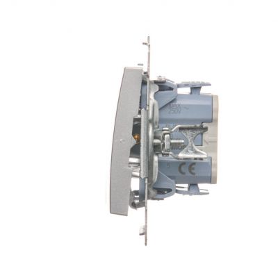 Simon 54 Łącznik świecznikowy z podświetleniem LED i do wersji IP44 10A 250V szybkozłączka srebrny mat *Posiada wkładkę DU1W DW5BL.01/43 KONTAKT (DW5BL.01/43)