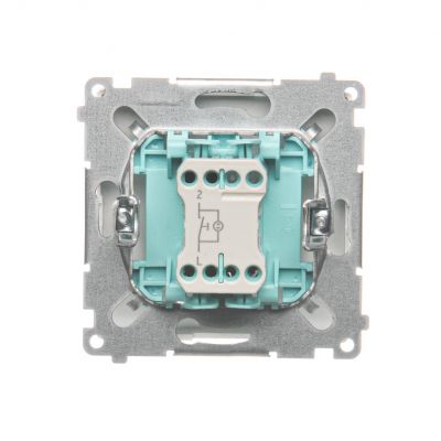 Simon Basic Przycisk pojedynczy zwierny bez piktogramu z podświetleniem LED 10A 250V szybkozłączka biały BMP1L.01/11 KONTAKT (BMP1L.01/11)