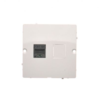 Simon Basic Gniazdo komputerowe RJ45 pojedyncze kategoria 5e . Montaż gniazda na wkręty do puszki biały BMF51.02/11 KONTAKT (BMF51.02/11)
