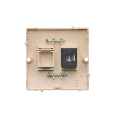 Simon Basic Gniazdo komputerowe RJ45 pojedyncze kategoria 5e . Montaż gniazda na wkręty do puszki beż BMF51.02/12 KONTAKT (BMF51.02/12)
