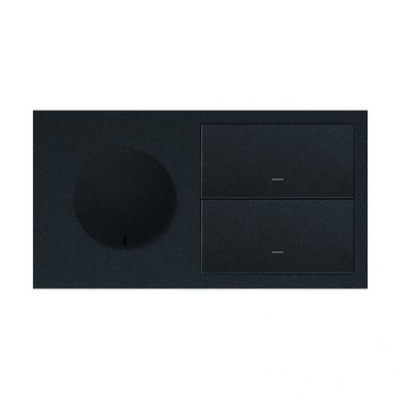 Simon 100 Panel 2-krotny IP44: 1 gniazdo + 2 klawisze czarny mat 10020193-238 KONTAKT (10020193-238)