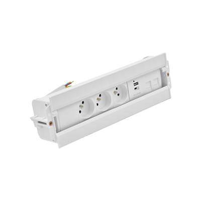 SIMON 480 TS48-630E30BK0-33 Spinner 3 gn. typ E + ładow. USB A+C i płytka dla 2 złączy RJ45 keystone 48630E30BK00000-33 KONTAKT (48630E30BK00000-33)