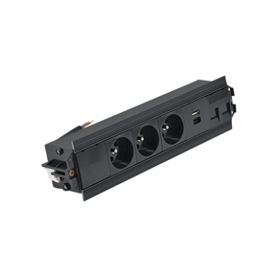 SIMON 480 TS48-530E30BK0-44 Indesk 3 gn. typ E + ładow. USB A+C i płytka dla 2 złączy RJ45 keystone; 48530E30BK00000-44 KONTAKT (48530E30BK00000-44)