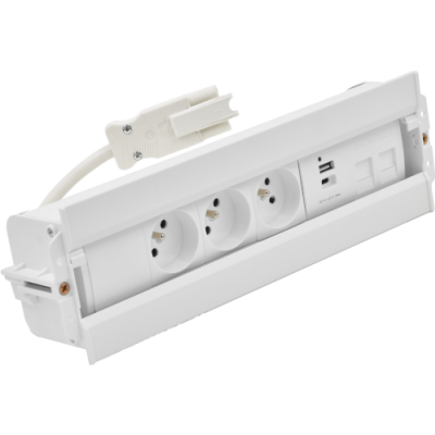 SIMON 480 TS48-610E30BK0-33 Spinner 3 gn. typ E + ładow. USB A+C i płytka dla 2 złączy RJ45 keystone 48610E30BK00000-33 KONTAKT (48610E30BK00000-33)