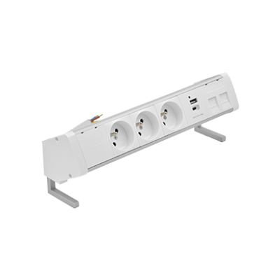 SIMON 480 TS48-430E30BK0-30 Biurkowy zestaw gniazd 3 gn. typ E + ładow. USB A+C i płytka dla 2 złącz 48430E30BK00000-30 KONTAKT (48430E30BK00000-30)