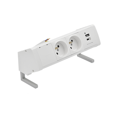 SIMON 480 TS48-430E20B00-33 Biurkowy zestaw gniazd 2 gn. typ E + ładowarka USB typ A+C; złącze 10 cm 48430E20B000000-33 KONTAKT (48430E20B000000-33)