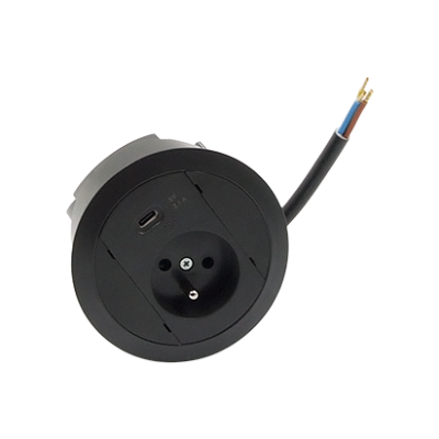SIMON 480 TS48-330E10E00-44 Gniazdo meblowe 1 gn. typ E + ładowarka USB type C złącze 10 cm przewód 48330E10E000000-44 KONTAKT (48330E10E000000-44)