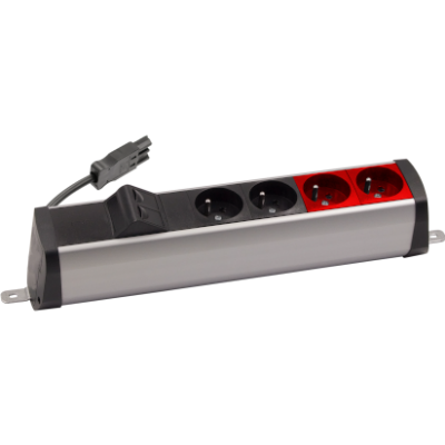 SIMON 480 TS48-220E220K0-40 Listwa poszerzona 2 gn. typ E; 2 gn. UPS i płytka 2xRJ45 keystone; złącz 48220E220K00000-40 KONTAKT (48220E220K00000-40)
