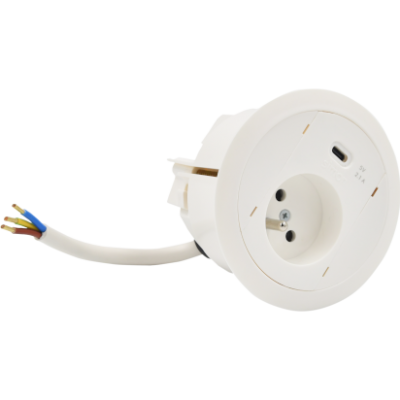 SIMON 480 TS48-330E10E00-33 Gniazdo meblowe 1 gn. typ E + ładowarka USB type C; złącze 10 cm przewód 48330E10E000000-33 KONTAKT (48330E10E000000-33)