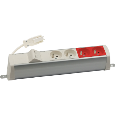 SIMON 480 TS48-220E220K0-30 Listwa poszerzona 2 gn. typ E; 2 gn. UPS i płytka 2xRJ45 keystone; złącz 48220E220K00000-30 KONTAKT (48220E220K00000-30)