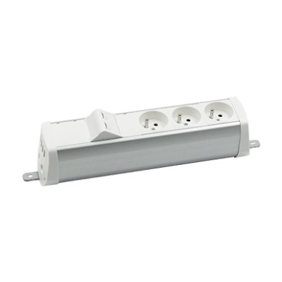 SIMON 480 TS48-230E300K0-30 Listwa poszerzona 3 gn. typ E i płytka 2xRJ45 keystone; złącze śrubowe; 48230E300K00000-30 KONTAKT (48230E300K00000-30)