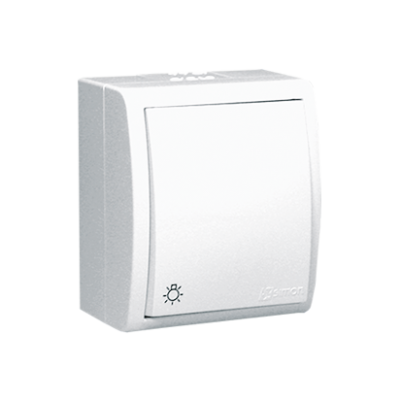 Simon Aquarius Przycisk światło bryzgoszczelny IP54 10A 250V zaciski śrubowe biały AQS1/11 KONTAKT (AQS1/11)