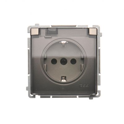 Simon Basic Gniazdo wtyczkowe Schuko do wersji IP44 16A 250Vzaciski śrubowe satynowy. Klapka transparentna BMGSZ1B.01/29A KONTAKT (BMGSZ1B.01/29A)