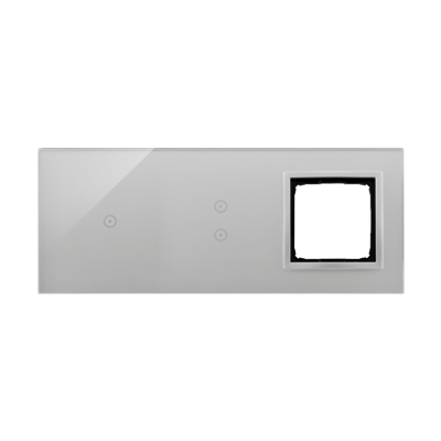 Simon 54 Touch Panel dotykowy S54 Touch 3 moduły 1 pole dotykowe + 2 pola dotykowe pionowe + 1 otwór na osprzęt S54 srebrna mgła DSTR3130/71 KONTAKT (DSTR3130/71)