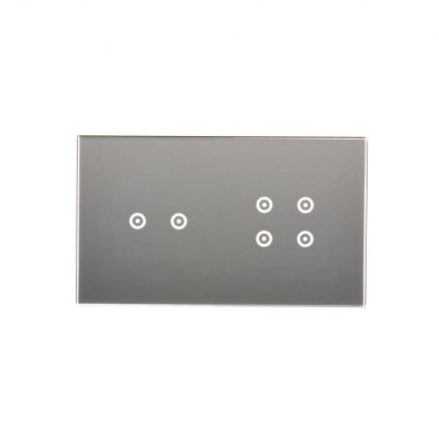 Simon 54 Touch Panel dotykowy S54 Touch 2 moduły 2 pola dotykowe poziome + 4 pola dotykowe srebrna mgła DSTR224/71 KONTAKT (DSTR224/71)