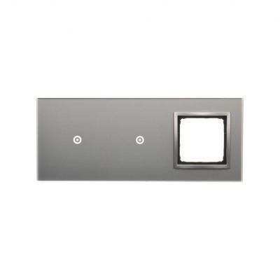 Simon 54 Touch Panel dotykowy S54 Touch 3 moduły 1 pole dotykowe + 1 pole dotykowe + 1 otwór na osprzęt S54 srebrna mgła DSTR3110/71 KONTAKT (DSTR3110/71)