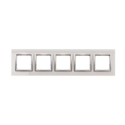 SIMON 54 NATURE WMDZ-0150xS-069 Ramka 5-krotna Nature-Szkło, SREBRNA PERŁA, IP20/IP44. (IP44-należy DRN5/69 KONTAKT (DRN5/69)