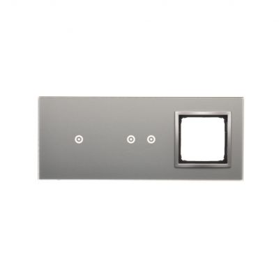 Simon 54 Touch Panel dotykowy S54 Touch 3 moduły 1 pole dotykowe + 2 pola dotykowe poziome + 1 otwór na osprzęt S54 srebrna mgła DSTR3120/71 KONTAKT (DSTR3120/71)
