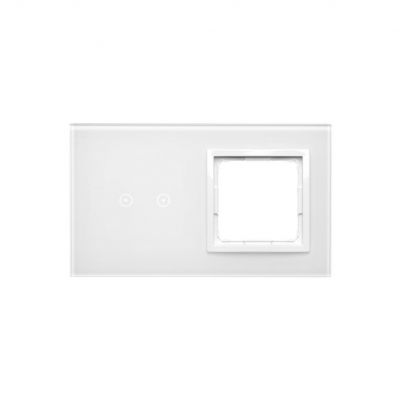 Simon 54 Touch Panel dotykowy S54 Touch 2 moduły 2 pola dotykowe poziome + 1 otwór na osprzęt S54 biała perła DSTR220/70 KONTAKT (DSTR220/70)