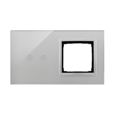 Simon 54 Touch Panel dotykowy S54 Touch 2 moduły 2 pola dotykowe poziome + 1 otwór na osprzęt S54 srebrna mgła DSTR220/71 KONTAKT (DSTR220/71)