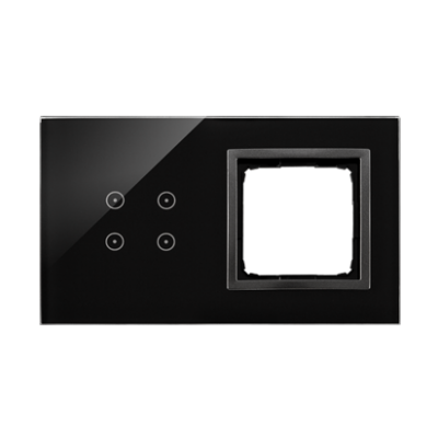 Simon 54 Touch Panel dotykowy S54 Touch 2 moduły 4 pola dotykowe + 1 otwór na osprzęt S54 zastygła lawa DSTR240/73 KONTAKT (DSTR240/73)