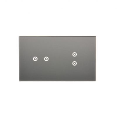 Simon 54 Touch Panel dotykowy S54 Touch 2 moduły 2 pola dotykowe poziome + 2 pola dotykowe pionowe srebrna mgła DSTR223/71 KONTAKT (DSTR223/71)