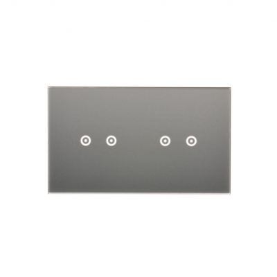 Simon 54 Touch Panel dotykowy S54 Touch 2 moduły 2 pola dotykowe poziome + 2 pola dotykowe poziome srebrna mgła DSTR222/71 KONTAKT (DSTR222/71)