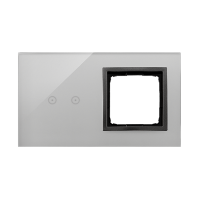Simon 54 Touch Panel dotykowy S54 Touch 2 moduły 2 pola dotykowe poziome + 1 otwór na osprzęt S54 burzowa chmura DSTR220/72 KONTAKT (DSTR220/72)
