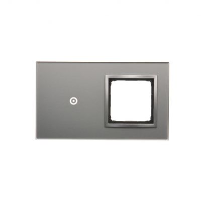 Simon 54 Touch Panel dotykowy S54 Touch 2 moduły 1 pole dotykowe + 1 otwór na osprzęt S54 srebrna mgła DSTR210/71 KONTAKT (DSTR210/71)