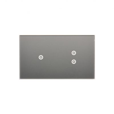 Simon 54 Touch Panel dotykowy S54 Touch 2 moduły 1 pole dotykowe + 2 pola dotykowe pionowe srebrna mgła DSTR213/71 KONTAKT (DSTR213/71)