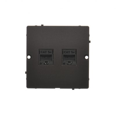 SIMON BASIC WMUK-0520F2-Y011 Gniazdo komputerowe RJ45 podwójne kategoria 5e (moduł). Montaż gniazda BMF52.02/49 KONTAKT (BMF52.02/49)