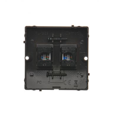 SIMON BASIC WMUK-0520F2-Y011 Gniazdo komputerowe RJ45 podwójne kategoria 5e (moduł). Montaż gniazda BMF52.02/49 KONTAKT (BMF52.02/49)