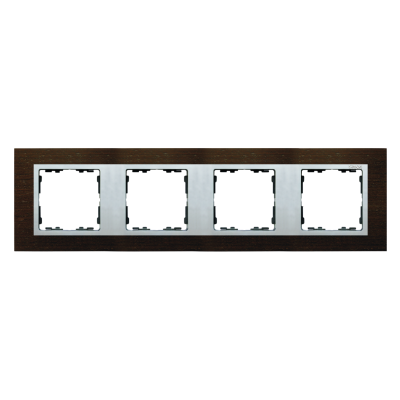 Simon 82 Nature Ramka 4-krotna Nature-drewno Wenge / pierścień aluminium mat 82947-65 KONTAKT (82947-65)