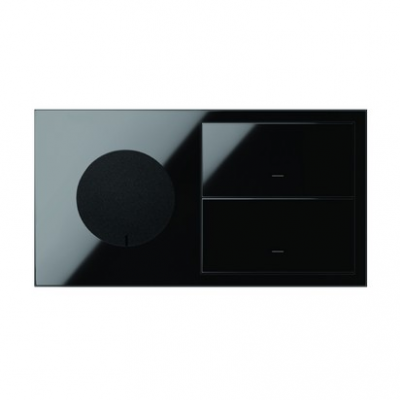 Simon 100 Panel 2-krotny IP44: 1 gniazdo + 2 klawisze czarny 10020193-138 KONTAKT (10020193-138)