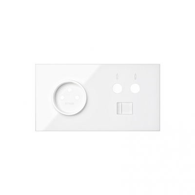 Simon 100 Panel 2-krotny: 1 gniazdo + 1 TV + 1 RJ45 biały 10020226-130 KONTAKT (10020226-130)