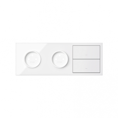 Simon 100 Panel 3-krotny: 2 gniazda + 2 klawisze biały 10020322-130 KONTAKT (10020322-130)