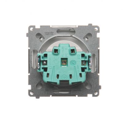Simon Basic Gniazdo wtyczkowe pojedyncze z uziemieniem 16A 250V z przesłonami torów prądowych szybkozłączka srebrny mat BMGZ1CZ.01/43 BMGZ1cz.01/43 KONTAKT (BMGZ1cz.01/43)