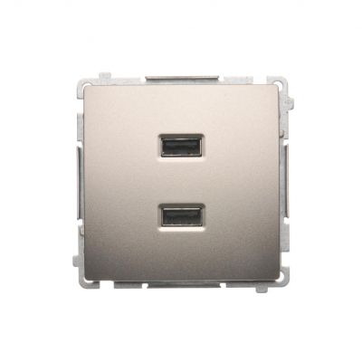 Simon Basic Ładowarka 2 x USB 2.1 A 5V DC 230V satynowy BMC2USB.01/29 KONTAKT (BMC2USB.01/29)