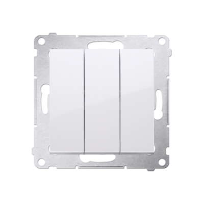 Simon 54 Przycisk potrójny z podświetleniem LED 10A 250V szybkozłączka biały DP31L.01/11 KONTAKT (DP31L.01/11)