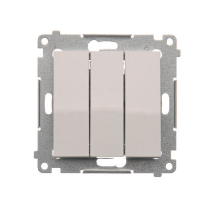 Simon 54 Przycisk potrójny z podświetleniem LED 10A 250V szybkozłączka biały DP31L.01/11 KONTAKT (DP31L.01/11)