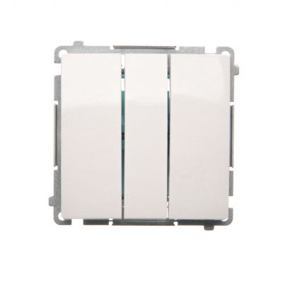 Simon Basic Łącznik potrójny z podświetleniem LED 10A 250V szybkozłączka biały BMW31L.01/11 KONTAKT (BMW31L.01/11)